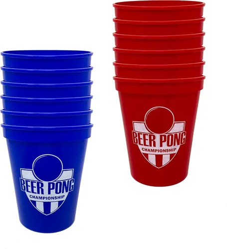 Vista 4 de Celebration Saying Party Cups – 12 Beer Pong Champion (combo rojo/azul)
