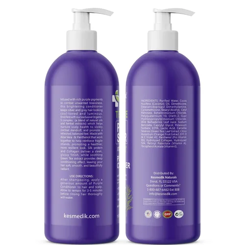 Vista 10 de Acondicionador de árbol de té morado para cabello decolorado, plateado