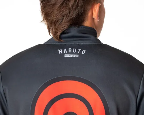 Vista 3 de Bioworld Naruto Shippuden - Chaqueta de disfraz para hombre con símbolo Uzumaki 07, Gris Carbón