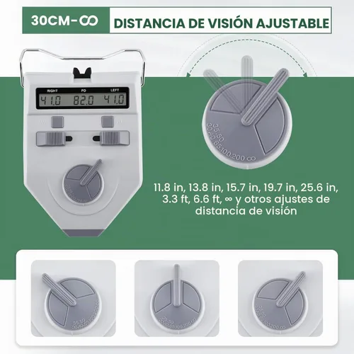 Vista 4 de Huanyu Pupilómetro Led Pd Meter con almohadilla de nariz mejorada 9AT