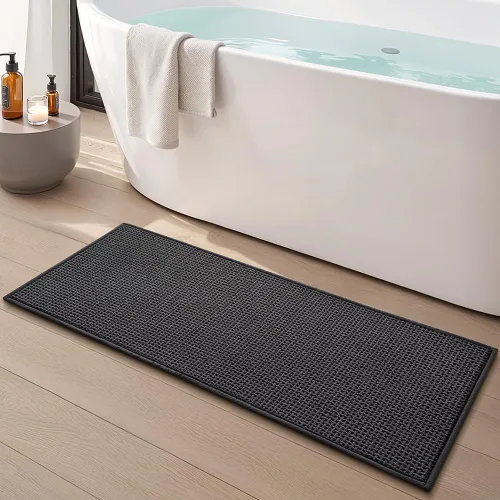 Vista 12 de Alfombras de baño antideslizantes lavables, alfombra de baño súper absorbente y delgada de secado rápido de pelo bajo para baño pequeño