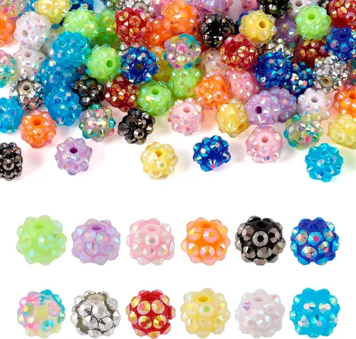 Vista 11 de 30 cuentas redondas de diamantes de imitación de 0.78 pulgadas (0.787 in) con temática deportiva, baloncesto, fútbol, béisbol, chicle grueso, Pelota