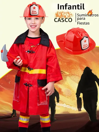 Vista 3 de 24/40/ 70 Pcs Fireman Hats Bulk Red Plastic Firefighter Helmets for Birthday Halloween Fireman Cosplay
