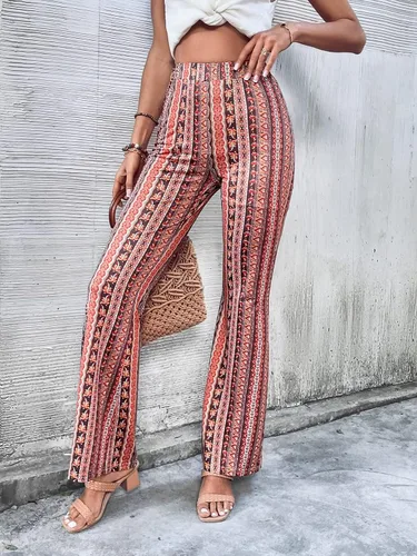 Vista 5 de OYOANGLE Pantalones de yoga acampanados para mujer, pantalones de yoga de cintura alta, corte de bota, leggings de yoga