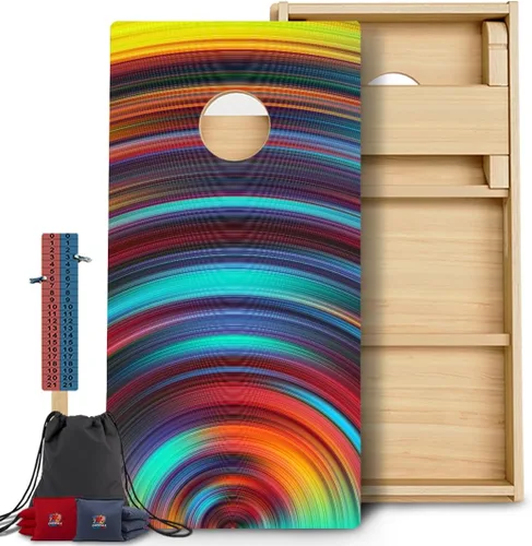 Vista 14 de CornholeGamesUSA Pro - Juego de tablas de Cornhole Fabricado en Estados Unidos Abedul báltico 3/4 Sin rebote Patas triples gruesas Dos 1