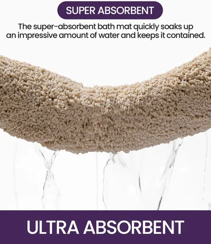 Vista 6 de DEXI - Alfombras de baño de 16"x24", alfombras antideslizantes para el suelo del baño, alfombra de baño ultrasuave y absorbente para la ducha, Beige