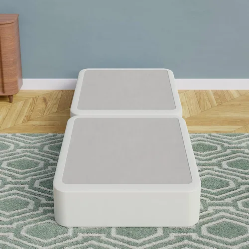 Vista 2 de Continental Sleep Juego de somier/base tradicional de madera dividida de 8 pulgadas para colchón, tamaño individual, beige