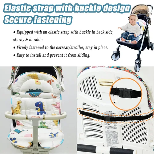 Vista 3 de Letton Inserto de cochecito de bebé, forro universal transpirable para asiento de cochecito de bebé, inserto de asiento de automóvil infantil