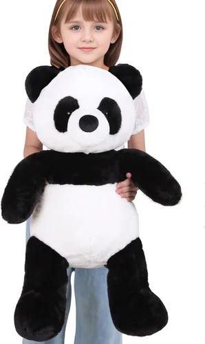 Vista 13 de FFxiong Juguete de peluche de panda de 18 pulgadas, lindo y suave, muñeca Kawaii de oso panda gigante, decoración de habitación, almohada de oso