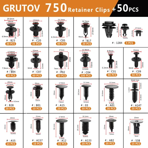 Vista 2 de Clips de parachoques para automóvil, remaches de plástico, pasadores de empuje automotrices, clips de árbol de Navidad, panel de moldura de puerta