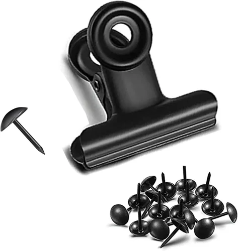 Vista 11 de Pinzas Bulldog con agujero para pasador, clips de archivo de papel con resorte fuerte, clips de metal pequeños, abrazaderas de sellado para bolsas