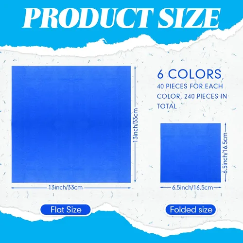 Vista 2 de Sherr 240 servilletas de almuerzo multicolor desechables arco iris, suministros para fiestas, papel neón pastel, servilletas de cóctel de 2 capas