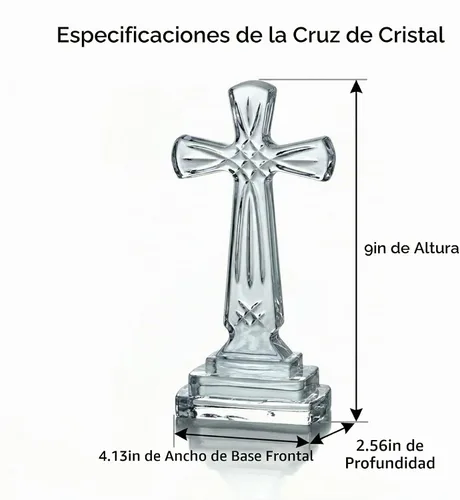 Vista 2 de Mikasa Celebrations Rejoice Cruz de Cristal de Vidrio, 9 Pulgadas, 2.56" x 4.13", Transparente