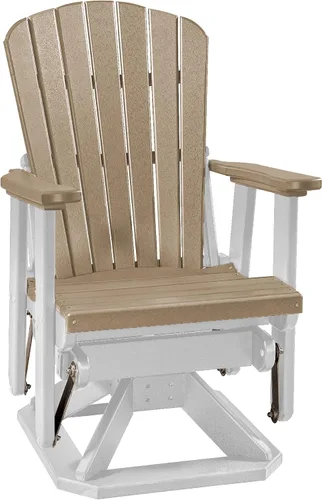 Vista 15 de DutchCrafters Slat Fan Back Poly Adirondack Swivel Glider Outdoor Patio Chair (Black)