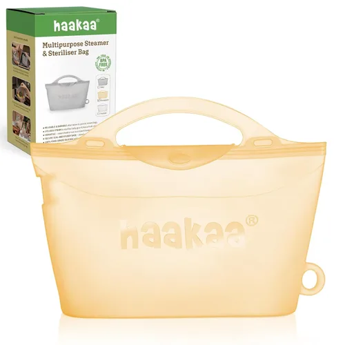 Vista 18 de Bolsa de vaporización y esterilización de microondas de silicona Haakaa para viajes, bolsas de vaporización de silicona reutilizables de 30oz/900ml