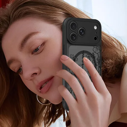 Vista 116 de KANGHAR - Funda compatible con iPhone 11, diseño de leopardo negro, textura de neumático antideslizante, a prueba de golpes, funda protectora