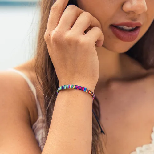 Vista 20 de Made by Nami Boho Surfer Bracelets for Men and Women Crafted from Colorful Braided Strings Adjustable and Waterproof Handmade Bracelets for Summer