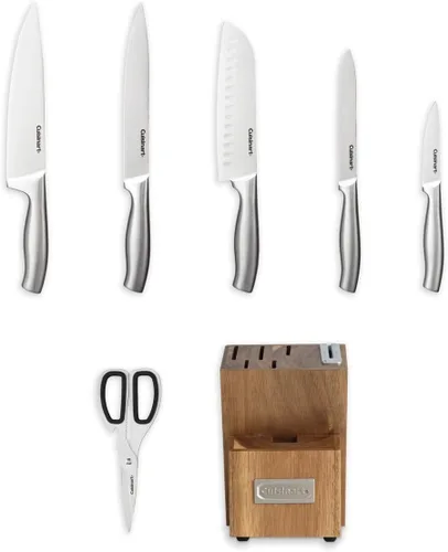Vista 3 de Cuisinart Juego de Cuchillos Esenciales de Acero Inoxidable de 7 Piezas con Bloque y Afilador Integrado