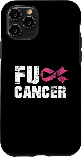 Vista 29 de iPhone 16 Fuck Cancer Survivor Gift Distressed Pink Ribbon Awareness Case