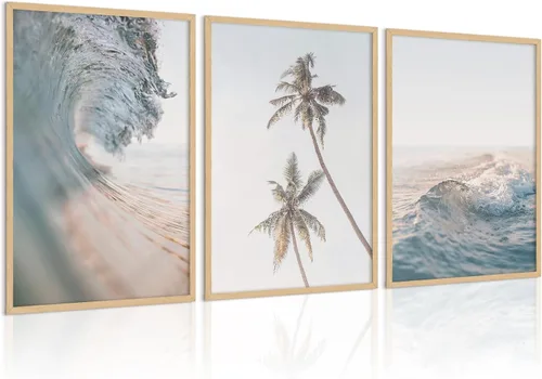 Vista 13 de Arte de pared de playa, impresiones bohemias, lienzo costero, decoración de pared, imágenes de playa, hierba de pampas, océano, póster de plantas