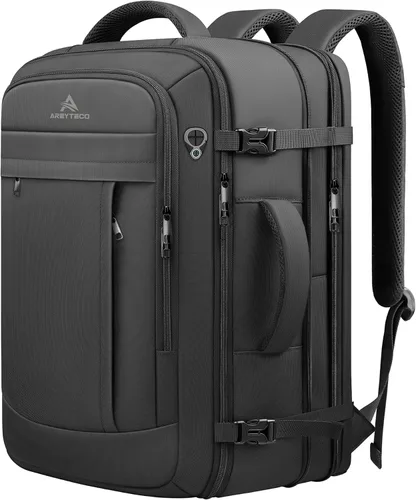 Vista 10 de AREYTECO Mochila de viaje para mujer, mochila de mano expandible de 50 L Amourpink
