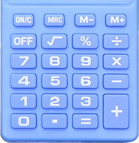 Vista 9 de Calculadoras estándar básicas azules, mini calculadora digital de escritorio, calculadora inteligente de energía solar, tamaño de bolsillo, oficina