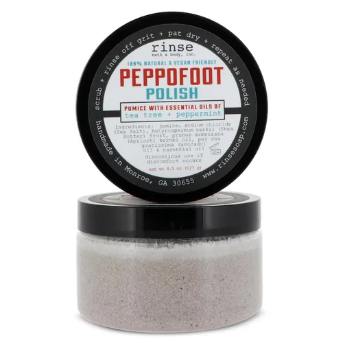 Vista 8 de Rinse Bath & Body Peppofoot Bálsamo en Barra para Talones - Bálsamo para Pies Hecho a Mano para Pies Secos y Agrietados con Aceites de Menta y Árbol