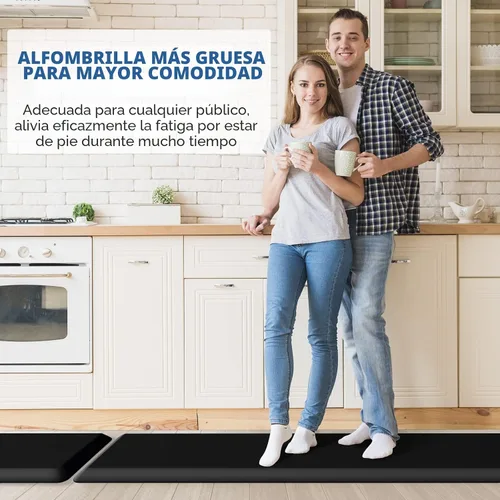 Vista 6 de Tapete de cocina de 4/5 pulgadas de grosor, acolchado, antifatiga, fácil de limpiar, resistente al agua, antideslizante, para fregadero, oficina