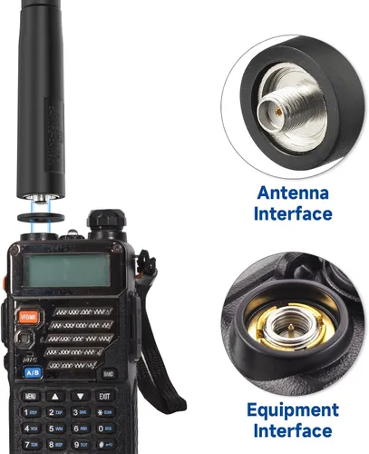 Vista 4 de Bingfu Doble banda VHF UHF 136-520MHz 18.7 pulgadas plegable camuflaje CS táctico SMA hembra jamón antena de radio para BaoFeng UV-5R UV-82 BF-F8HP