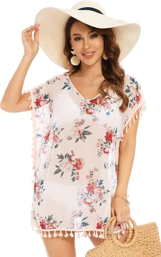 Vista 2 de Tandisk Traje de baño de gasa para mujer, para cubrir el traje de baño