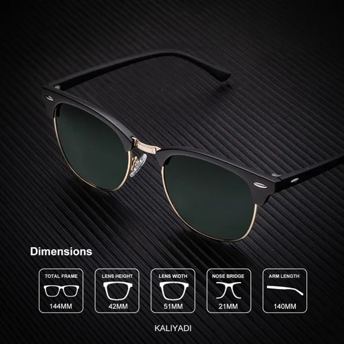 Vista 3 de KALIYADI - Lentes de sol polarizados para conducir, media montura, con bloqueo de rayos ultravioleta, para hombre y mujer