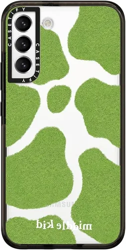 Vista 70 de CASETiFY Funda de impacto para Galaxy S22+ - Adhesivo Aries Moross, color negro transparente