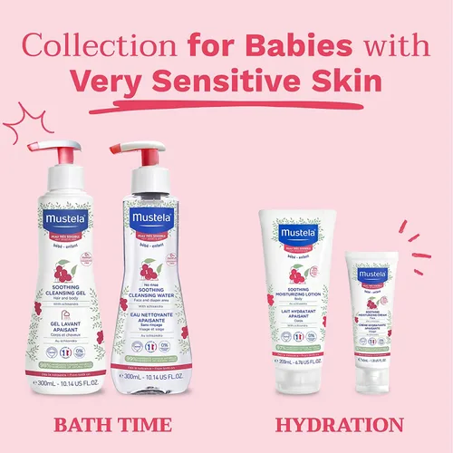 Vista 10 de Mustela Crema hidratante calmante para bebés, hidratante facial para pieles muy sensibles, con aguacate natural y bayas de Schizandra, sin