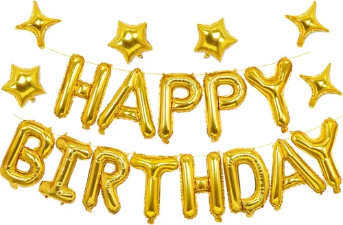 Vista 7 de iPartycool - Cartel de globos de feliz cumpleaños, 24 piezas de letras de aluminio de tereftalato de polietileno de alta calidad en 3D de oro rosa