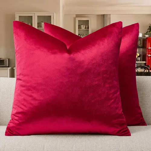Vista 39 de GIGIZAZA Juego de 2 fundas de almohada doradas de terciopelo de 20 x 20 pulgadas para sofá Almohadas para sofá, tela texturizada suave de 9.88