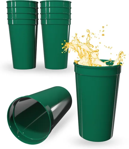 Vista 81 de PartyPrints Paquete de 100 vasos pequeños de plástico en blanco reutilizables de 10 a 12 onzas, vasos de estadio a granel, sin BPA, aptos