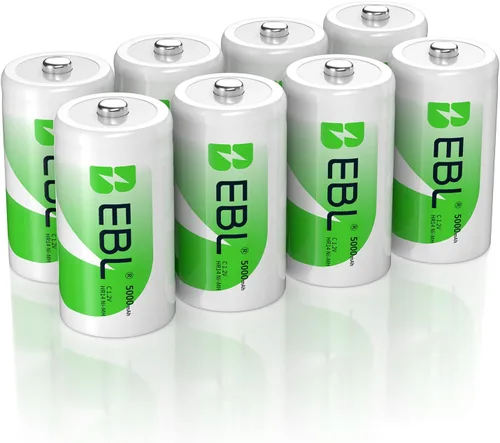 Vista 9 de EBL, pilas recargables C de alta energía de 5000 mAh Ready2Use, 4