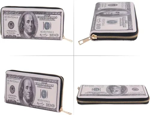 Vista 2 de LUI SUI - Billetera de cuero con billete billete para hombre para tarjetas de crédito
