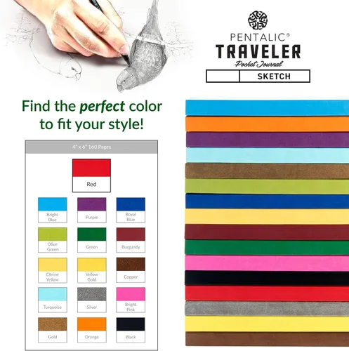 Vista 7 de Cuaderno de bocetos Travelers Dot Grid Pentalic Art, libre de ácidos