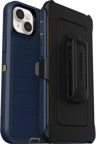 Vista 9 de OtterBox Funda para iPhone 15 Plus y iPhone 14 Plus Defender Series Pro, color negro, sin pantalla, resistente y duradera, con protección de puerto