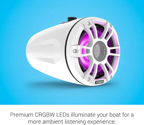 Vista 5 de Garmin Fusion® Signature Series 3i Marine Wake Tower Altavoces de 6.5 pulgadas 230 vatios CRGBW Sports White Marine Wake Tower Altavoces (par)