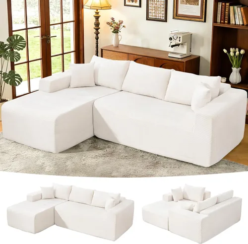 Vista 14 de Sofá modular Cloud 2026 de 108 pulgadas, sofá modular con asiento profundo, sofá modular con diván en forma de L, sofás modernos para sala de estar