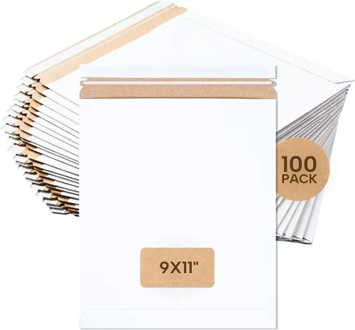 Vista 7 de BOX USA Sobres rígidos de 6 x 8 pulgadas (paquete de 100 unidades), sobres de cartón para fotos, tarjetas de intercambio, impresiones pequeñas, se