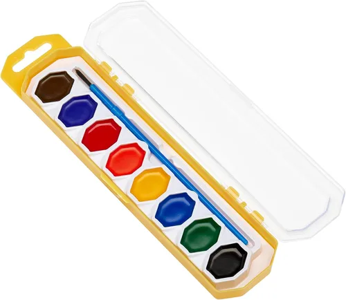 Vista 4 de Cra-Z-art Acuarelas lavables con pincel, 8 colores, 1 bandeja (10651)