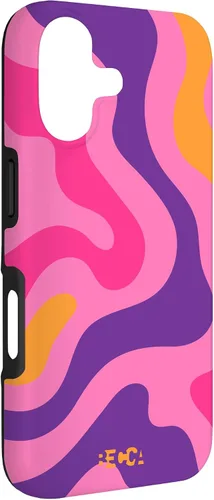 Vista 3 de Retro Liquid Swirl Groovy Abstract Pattern Wave Purple Phone Case for iPhone 17