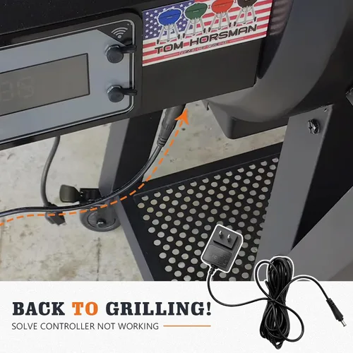 Vista 6 de Adaptador de corriente de repuesto para parrilla Char-Griller Gravity Fed 980 y E6480 Akorn Auto-Kamado Charcoal Grill, pieza de cable
