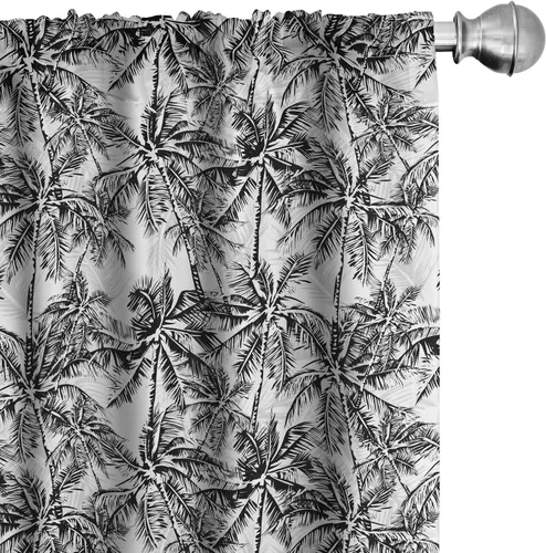 Vista 26 de Ambesonne - Paquete de cortinas de ventana de invierno de 2 unidades, cristales ornamentales de hielo con tiempo frío de enero abstracto, juego