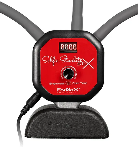 Vista 5 de Fotodiox Selfie Starlite Stix TT - Kit de monitor de luz de 95 Vlog de mesa, luces LED bicolor regulables con brazos de 37.4 in