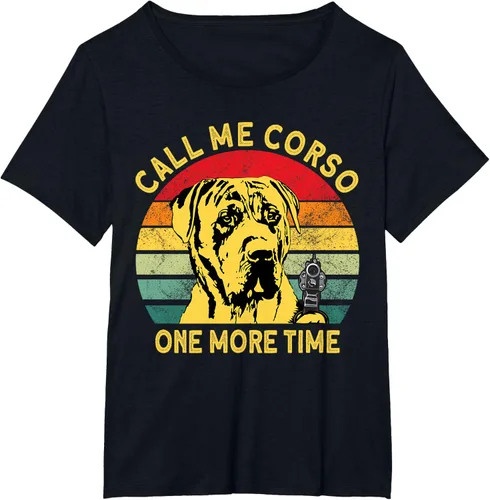 Vista 32 de Canary Dog Dad Call Me Corso Once More Perro Presa Canario Camiseta, Negro