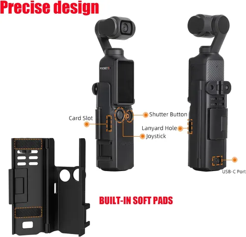 Vista 5 de Pocket3 Adaptador de extensión para DJI Osmo Pocket 3 Accesorios de manija de cámara Cold Shoe Expansion Mount Frame Mic Luz LED Trípode Correa